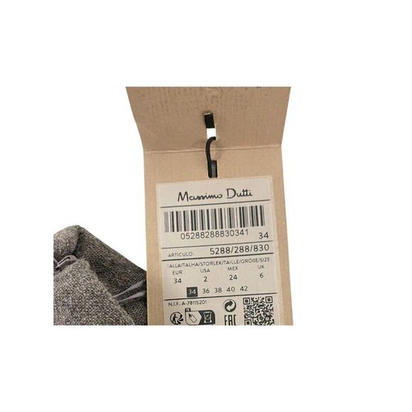 Massimo Dutti Womens Midi Skirt EU 34 US 2 Gray Wool blend 5288/288 NWT - Picture 4 of 8